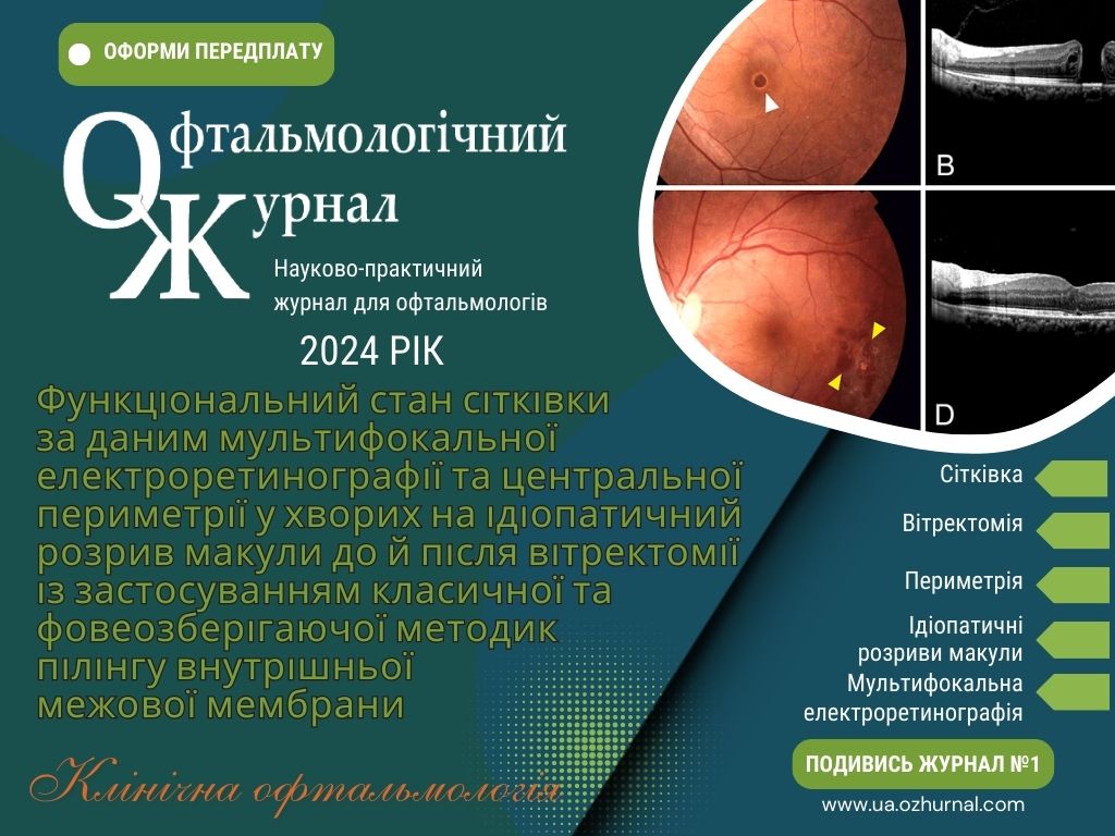 Функціональний стан сітківки за даними мультифокальної електроретинографії та центральної периметрії  хворих на ідіопатичний розрив макули до й після вітректомії із застосуванням класичної та фовеозберігаючої методик пілінгу внутрішньої межової мембрани
